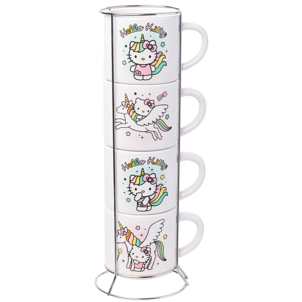 Hello Kitty Unicorn Fantasy Stars 4 Pack Ceramic Mug Stack